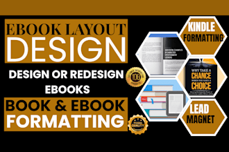 do book formatting, book layout design, ebooks design, paperback formatting