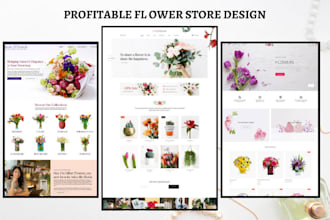 design profitable flower shopify store flourish store flower bouquet website