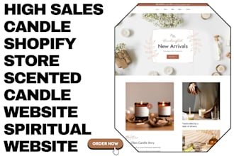 design high sales candle shopify store scented candle website spiritual website