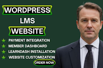 build wordpress lms website with learndash, tutor lms, lifter lms, buddyboss