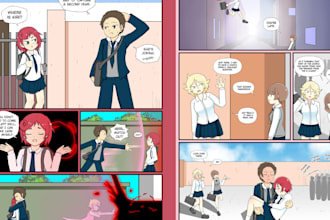 illustrate comic book character designs children book comic cover graphic novel