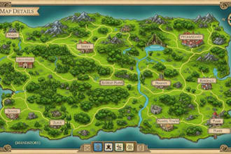 create 2d map illustration map design vector fantasy board game map