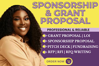 find and write winning grant, sponsorship proposals pitch deck business plan rfp