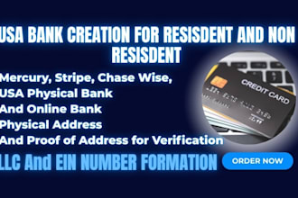 usa bank creation for any country, get USA physical address and proof of address