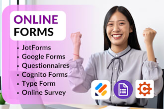 create jotform, google form, typeform, and online surveys professionally