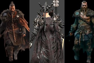 create game ready 3d character with rig textures for ue5 using blender zbrush