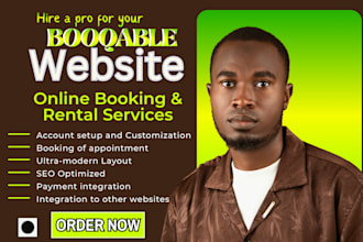 build booqable rental service website for equipment, car, events or party rental