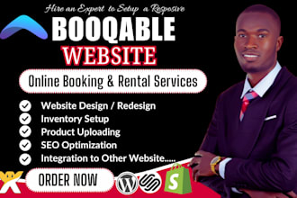 build booqable website design, booqable rental service, online booking website