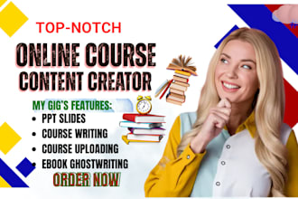 create online course content, course creation, course content, lesson plan, ppt