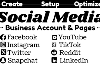 setup facebook instagram pinterest social media business account page creation