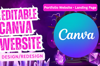 design a portfolio website, landing page on canva