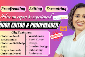 proofread, edit and format your christian book, prayer journal, workbook,for kdp