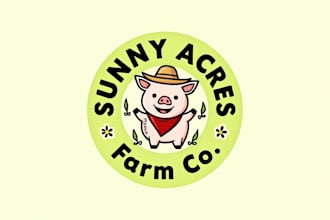 create farm mascot logo for your business only 12 hours