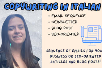 be your italian copywriter for blog articles or email sequences