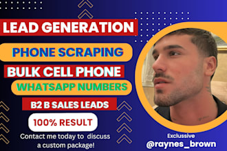 do targeted phone numbers scraping, whatsapp numbers, b2b contacts, cell phone