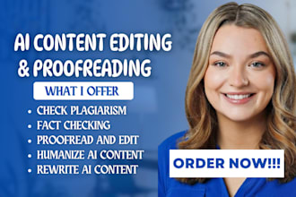 manually, rewrite, edit, proofread, humanize ai content and check plagiarism