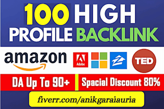 create 100 USA high da SEO profile backlinks to rank website
