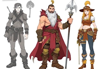 paint concept art and character sheets for you