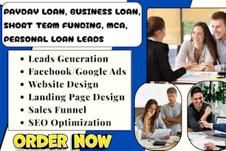 generate payday loan business loan, short term funding, mca, personal loan leads