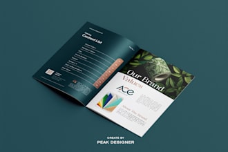 design brochures, catalogs, company profiles, and magazines