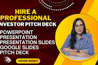 design powerpoint presentation, investor pitch deck, google slides for startups