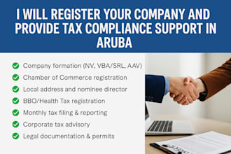 register your company and handle tax and bbo ob tax compliance in aruba, curacao