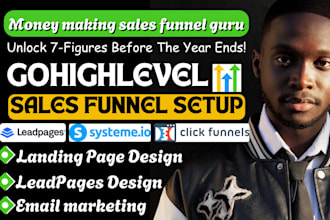 design sales funnel in gohighlevel, clickfunnels, leadpages, or ghl funnel
