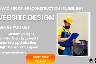 design a responsive website for hvac plumbing roofing or contractor business