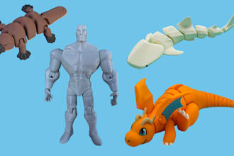 3d articulated model, bjd doll, flexi toy, action figure design for printing