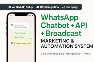 build a whatsapp chatbot using whatsapp API for marketing and automation