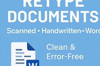 retype scanned or handwritten documents into word