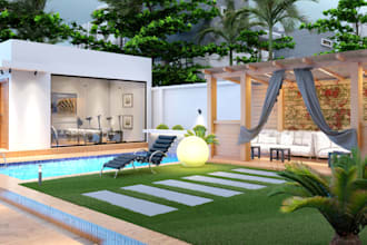 do backyard landscape design garden design 3d patio pool rendering pergola