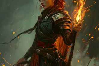 create dnd art, fantasy character for dnd party
