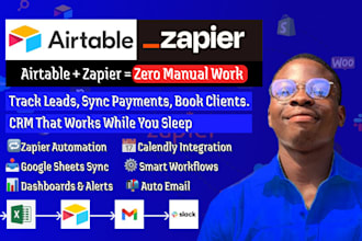 build airtable CRM with zapier automation, paystack, calendly, and google sheets