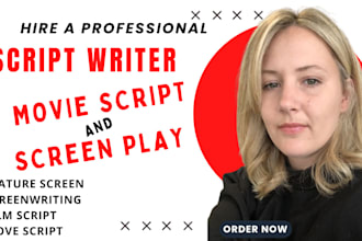 screenwriting for film, screenplay, movie script, or novel to script adaptation