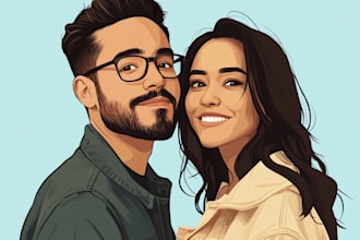 illustrate a romantic family or couple portrait