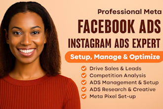setup, create and manage facebook ads meta ads pixels,  instagram campaign