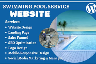 design a responsive swimming pool service website pool construction website
