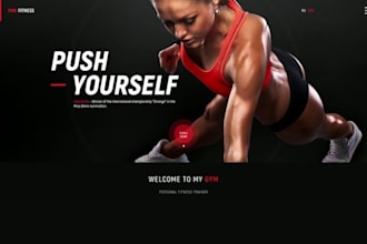 design fitness, gym, health and fitness, workout website for personal trainer