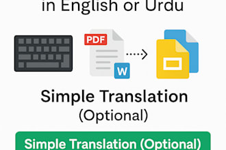 do fast typing copy paste  and PDF to word in english or urdu