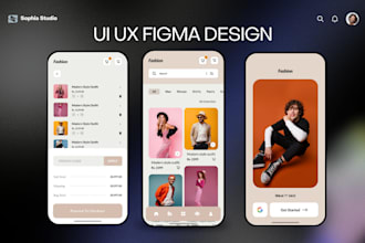 design UI UX mobile app wireframe dashboard figma to wordpress landing page mock