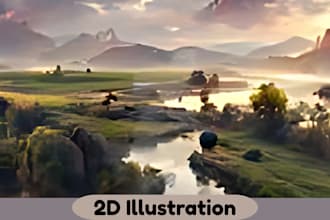 be your 2d illustrator for cartoon flat animated gifs and procreate art