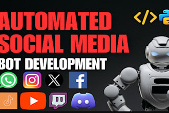 create automated social media api bot, twitter api bot, tiktok auto follow bot