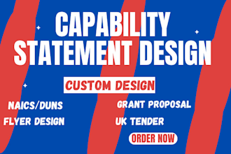 design a professional effective government contractive capability statement fast