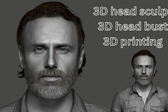 sculpt 3d head,bust 3d realistic character statue model zbrush stl for 3d print