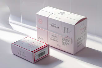 do product packaging design, amazon, food, cosmetic, mailer box package