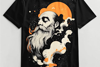 create retro water color design for tshirt merch