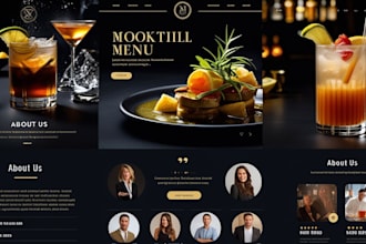 do luxury bar website, restaurant website, or food cart website