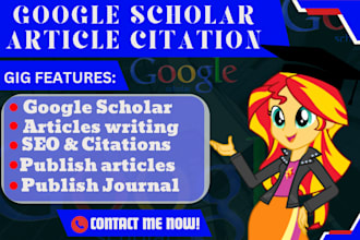 write SEO articles with in depth google scholar research and citations