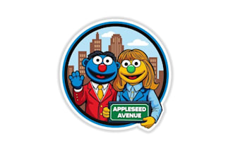 design appleseed avenue puppet themed logo